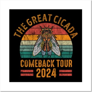 The Great Cicada Comeback Tour 2024 Vintage Posters and Art